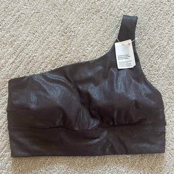 NWT Lululemon Align Asymmetrical Ribbed Bra *Light Support C/D Cup Shine - Picture 2 of 12
